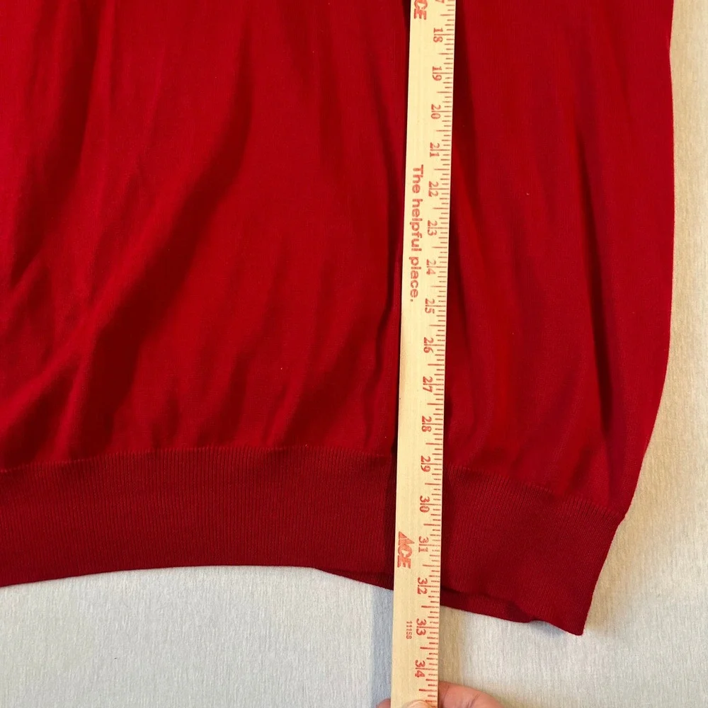 Vintage Chaps Mens 3XLT Red V-Neck Sweater Vest Logo Knit Sleeveless 90s